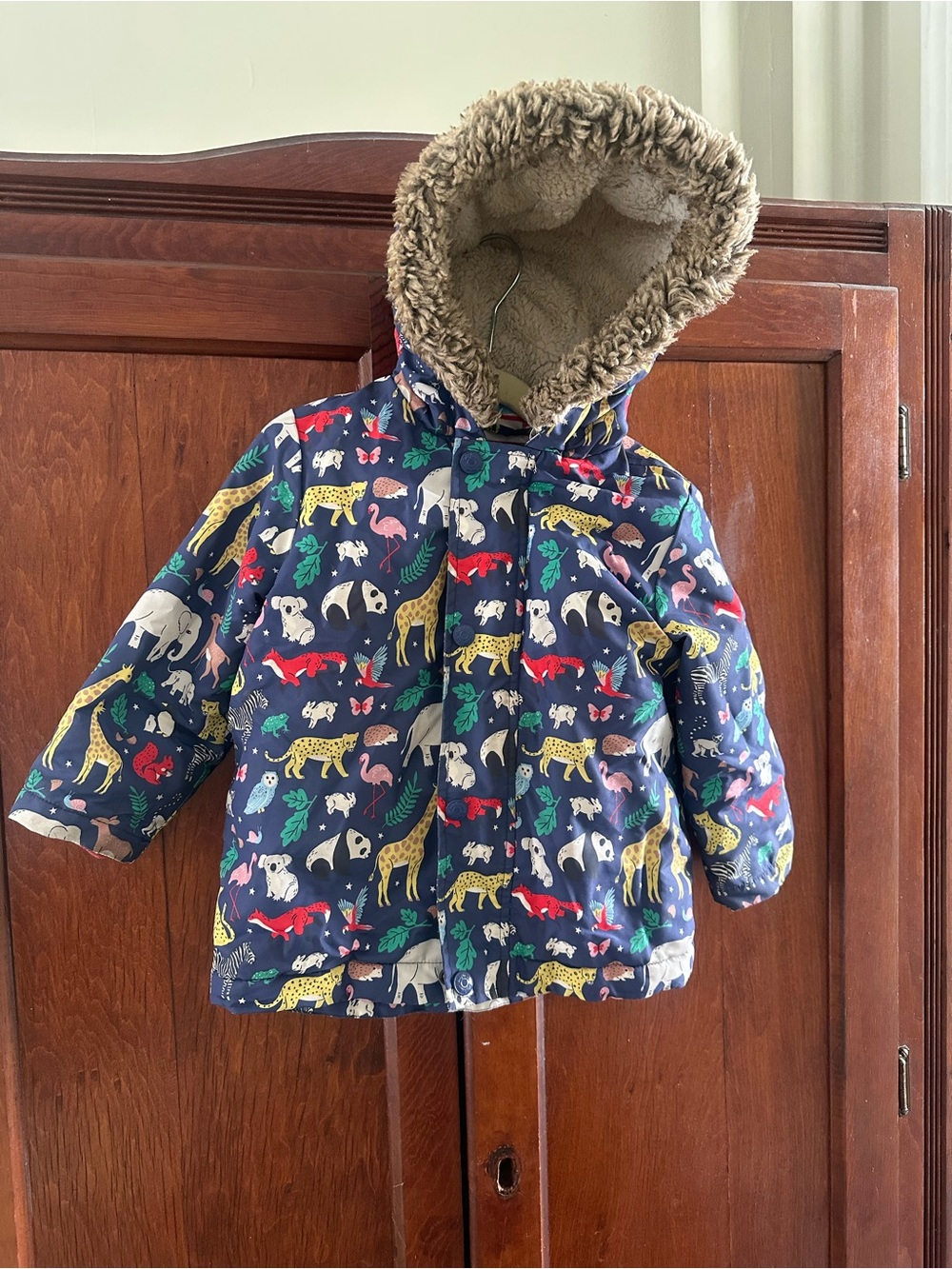Mini Boden - Baby Winter Parka- Animal Print 18-24M
